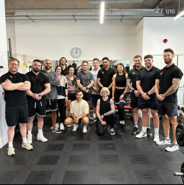 A group of people after a biomechanics class posing for a photo